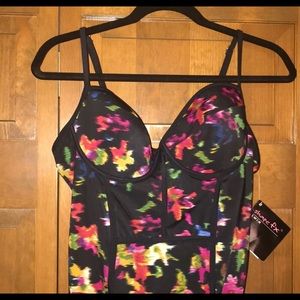 Shape FX control floral swimsuit